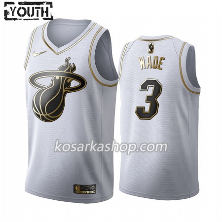 Dres Miami Heat Dwyane Wade 3 Nike 2019-20 Bijela Golden Edition Swingman - Dječji